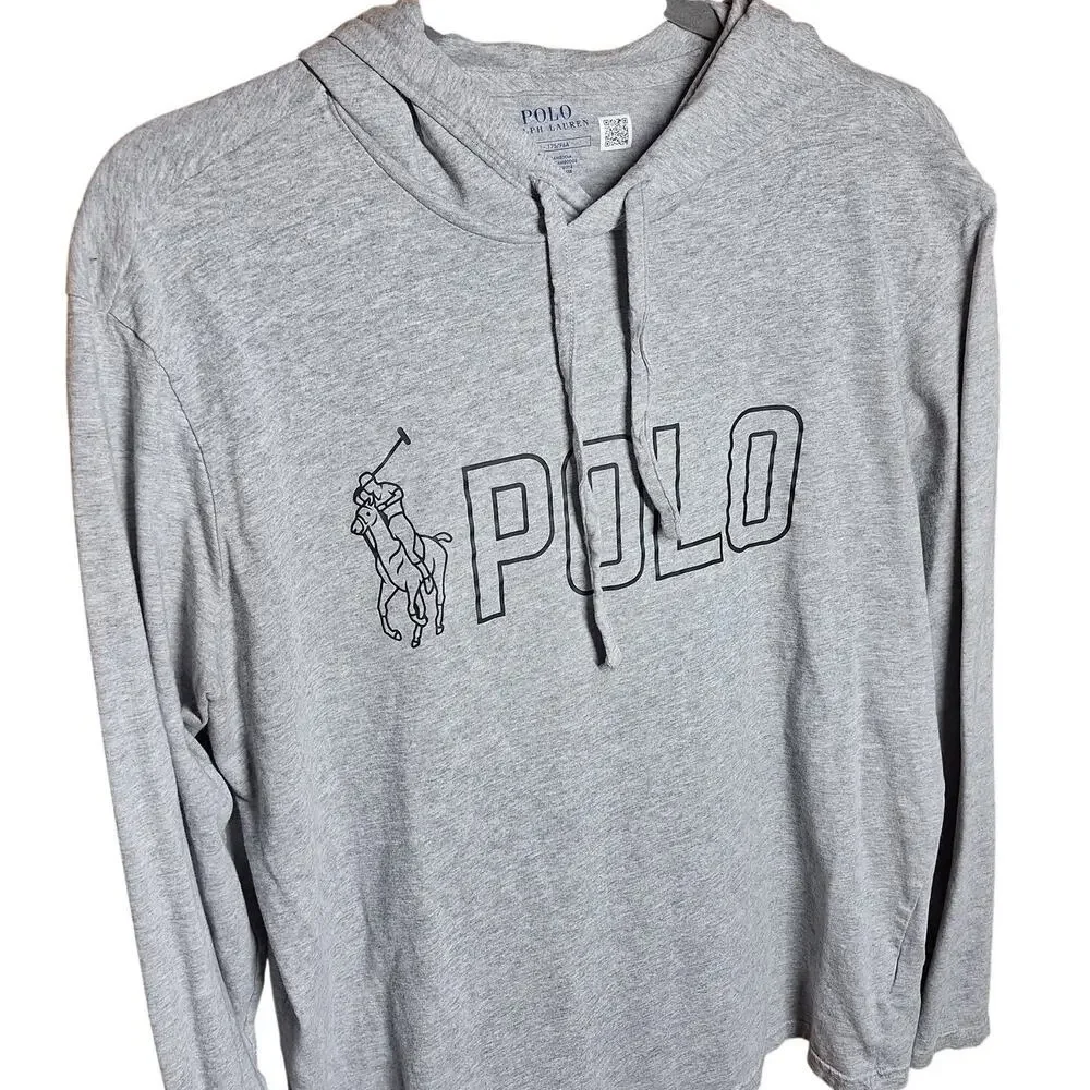 Polo Ralph Lauren Big Pony hooded long-sleeve T-shirt front & back logo graphic